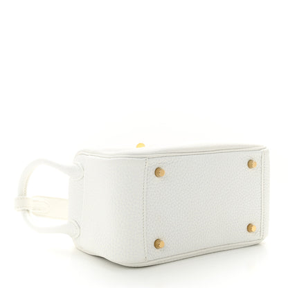Hermes Taurillon Clemence Mini Lindy 20 New White 4 of 11