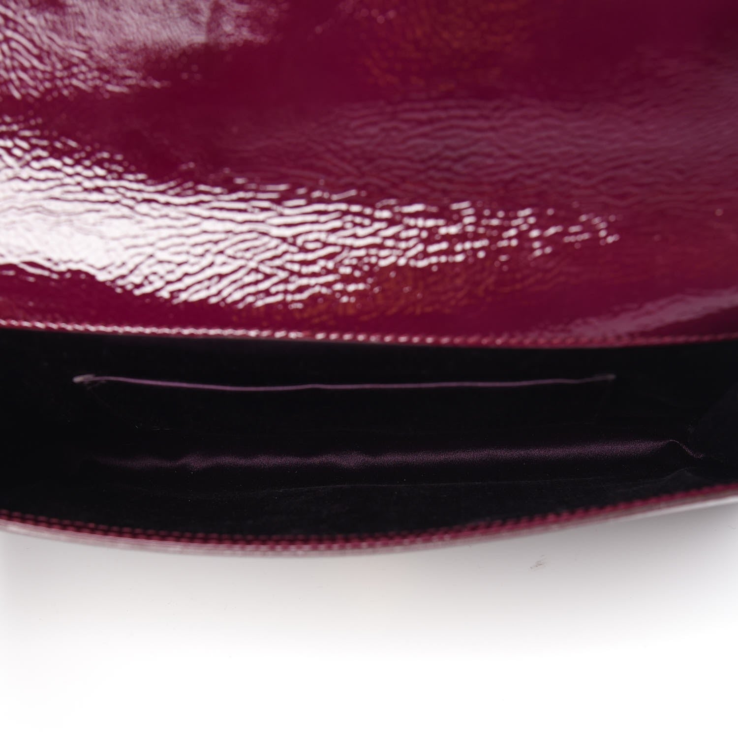 Saint Laurent Textured Patent Monogram Large Belle De Jour Clutch Purple 5 of 9