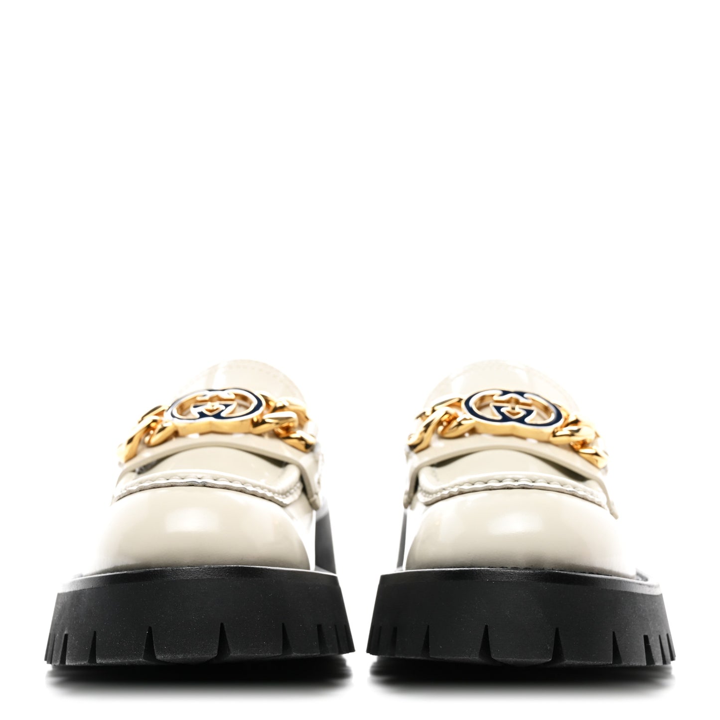 Cordovan Lux Womens Jeanne Platform Lug Sole 30/45mm Loafers 36 White