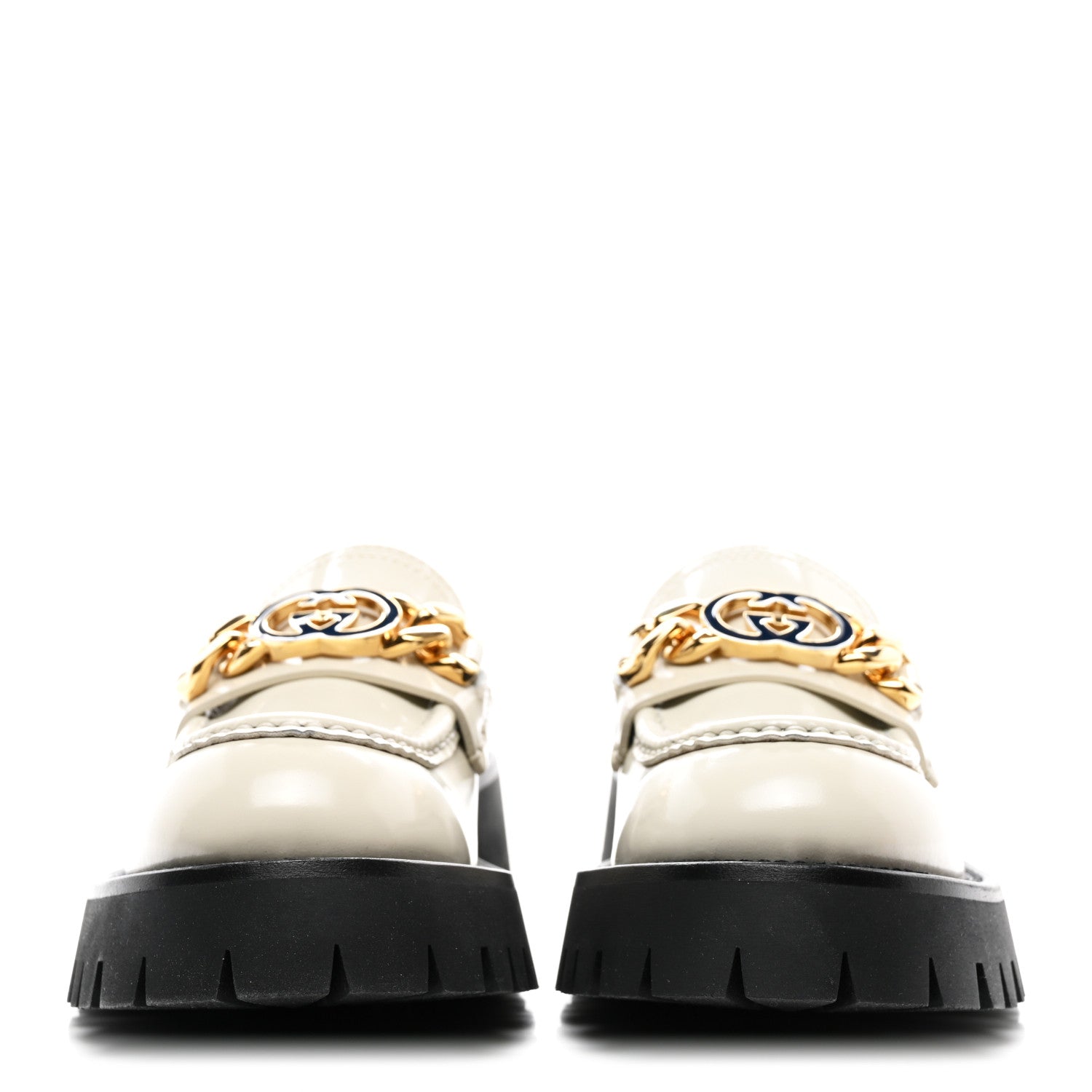 Gucci Cordovan Lux Womens Jeanne Platform Lug Sole 30/45mm Loafers 36 White 2 of 10