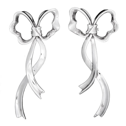 Tiffany Sterling Silver Large Bow Earrings 1 of 4
