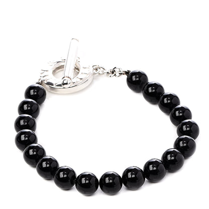 Tiffany Sterling Silver Black Onyx Bead Toggle Bracelet 3 of 5