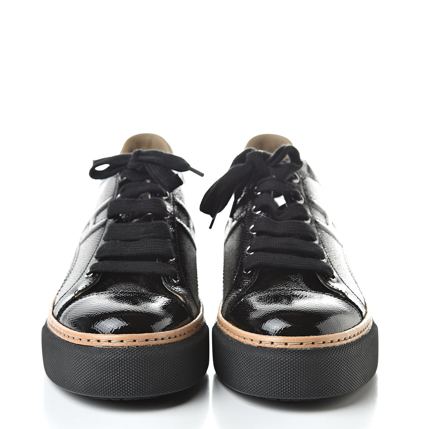 Patent Epsom Womens Polo Sneakers 37 Black