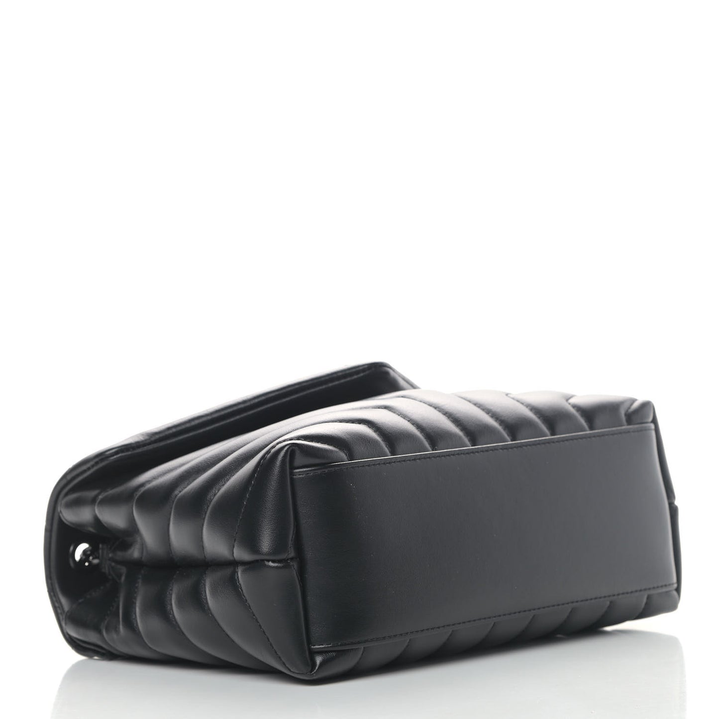 Calfskin Y Quilted Monogram Small Loulou Chain Satchel Black