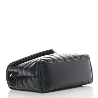 Saint Laurent Calfskin Y Quilted Monogram Small Loulou Chain Satchel Black 3 of 5