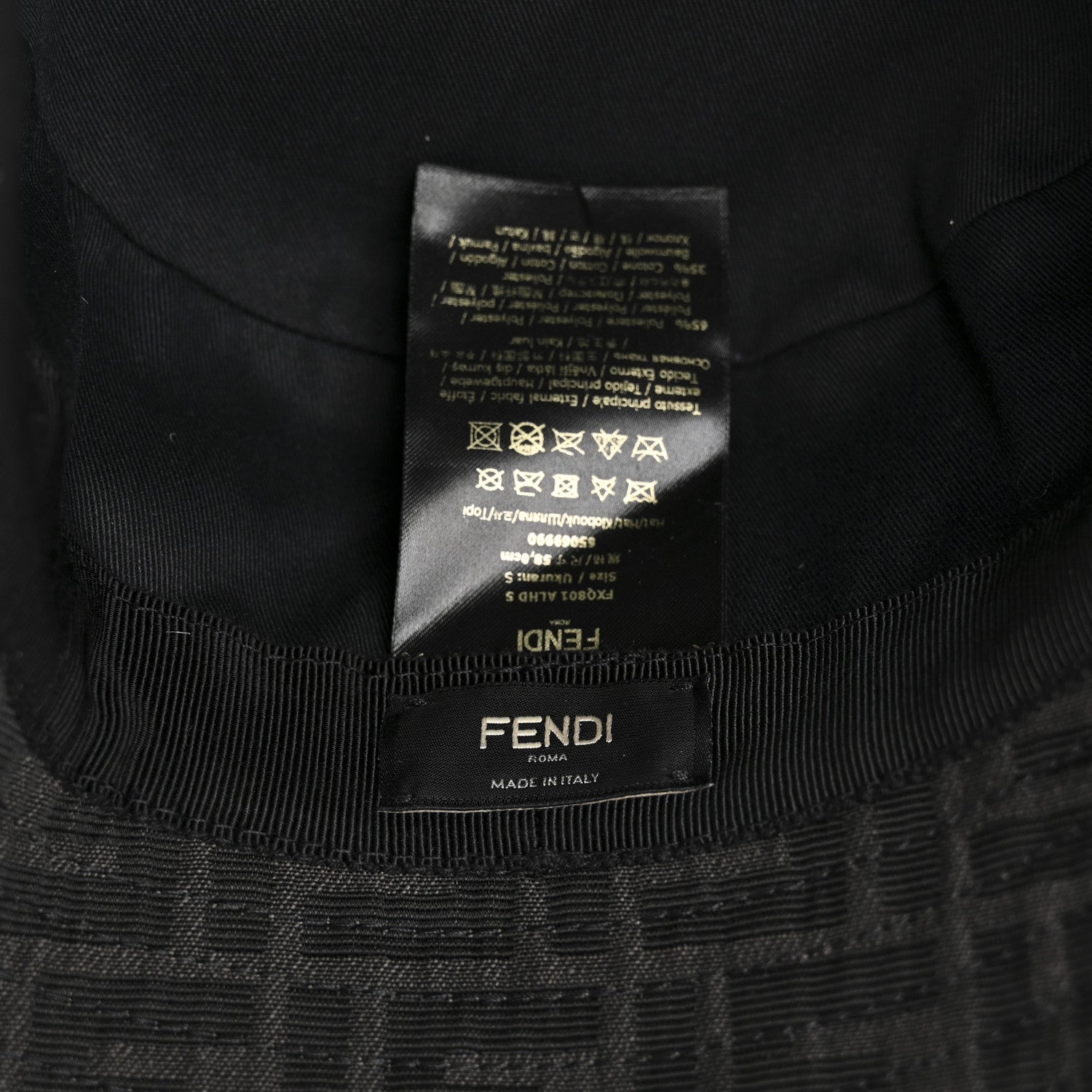 Fendi Technical Fabric FF Reversible Bucket Hat S Black 8 of 8