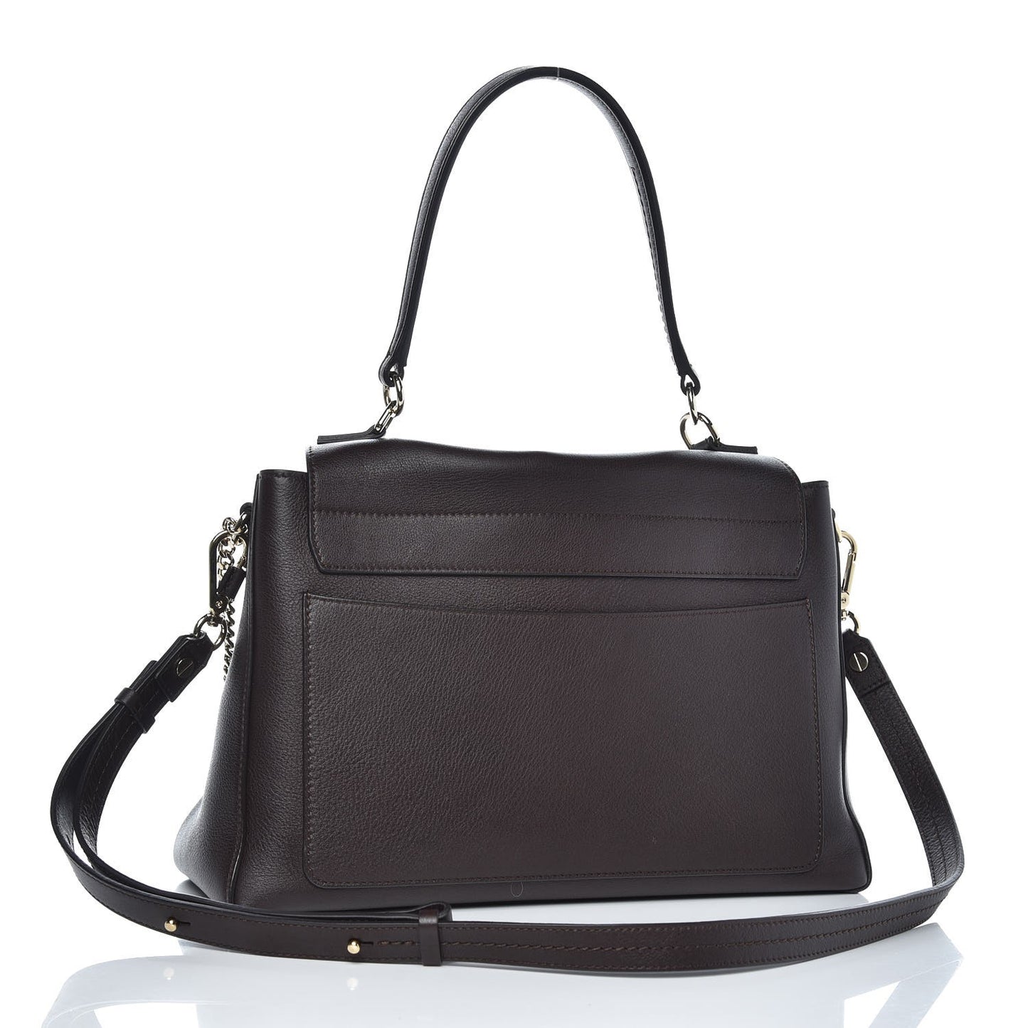 Calfskin Medium Faye Day Shoulder Bag Carbon Brown