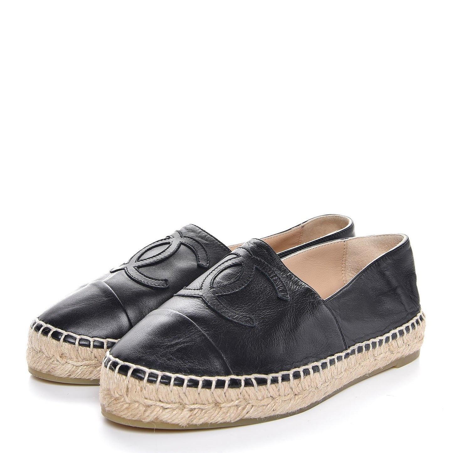 Lambskin CC Espadrilles 35 Black