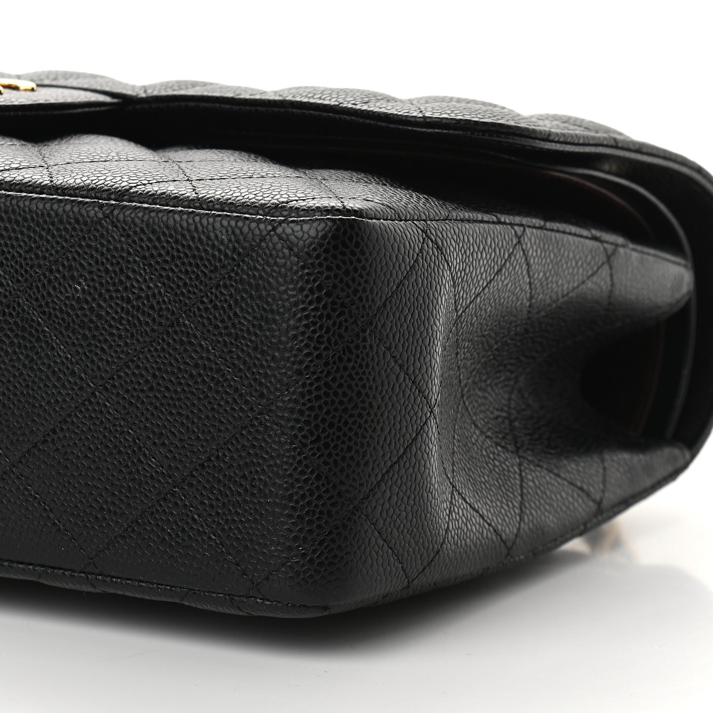 Caviar Quilted Jumbo Double Flap Black