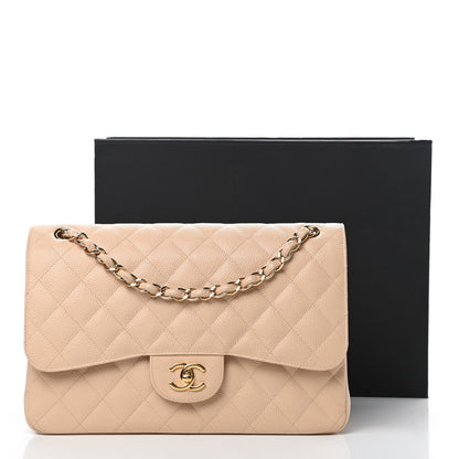 Chanel Caviar Quilted Jumbo Double Flap Beige Clair 11 of 11