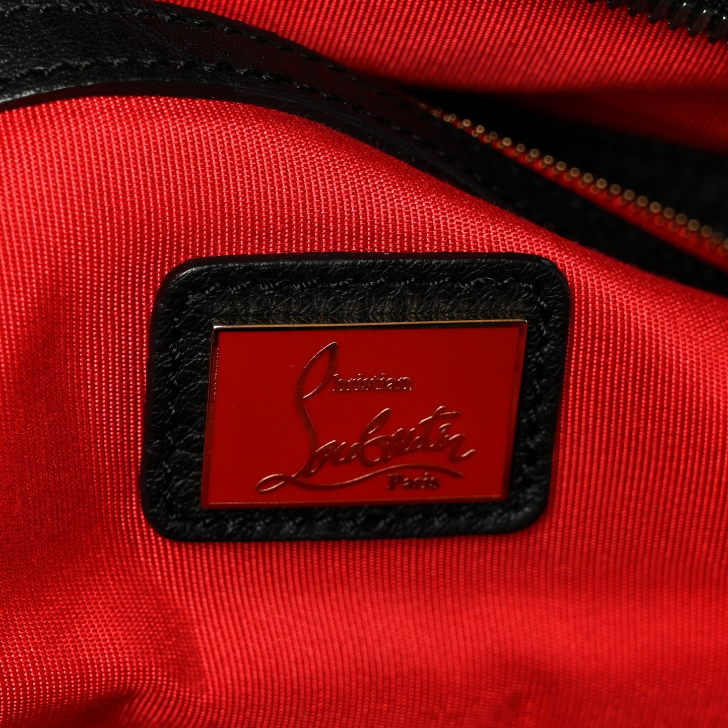 Grained Calfskin Mix Chevron Spikes Large Panettone Bowling Bag Black