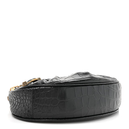 Balenciaga Extra Supple Calfskin Crocodile Embossed Le Cagole Shoulder Bag XS Black 5 of 11
