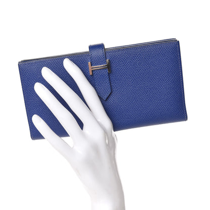 Hermes Epsom Bearn Gusset Wallet Bleu Electrique 2 of 8