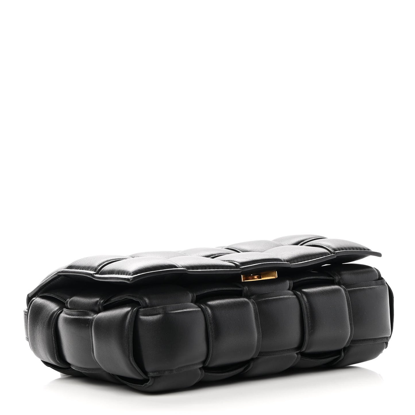 Nappa Maxi Intreccio Padded Cassette Crossbody Bag Black