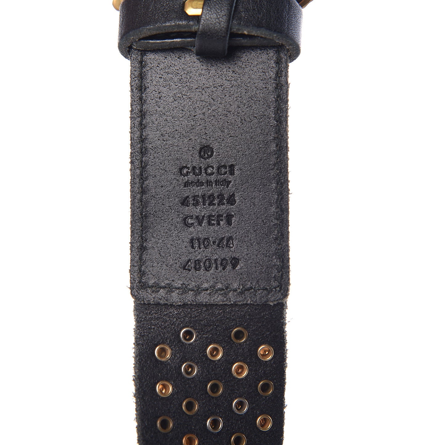 Calfskin Studded Feline Belt 110 44 Black