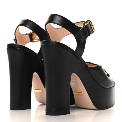 Gucci Nappa Charlotte Horsebit 40/135mm Platform Sandals 37 Black 5 of 9