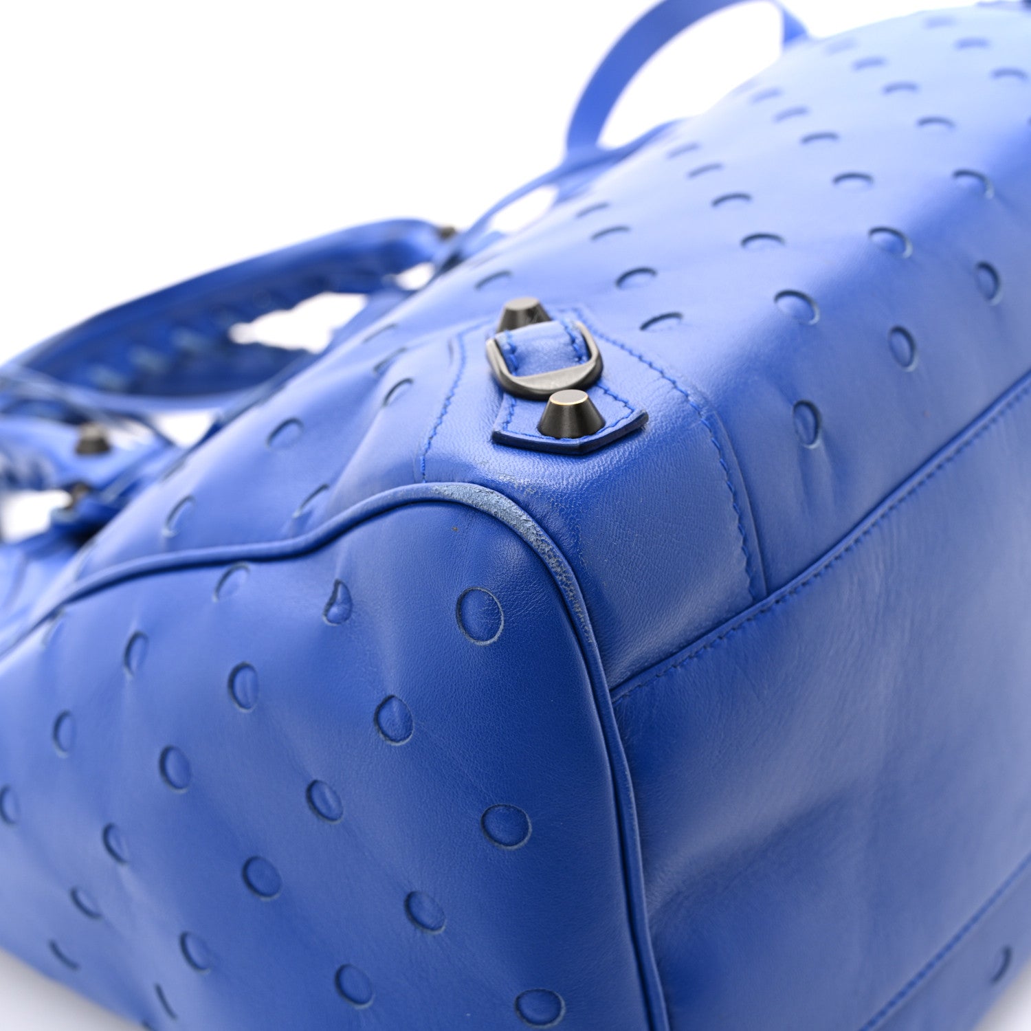 Balenciaga Perforated Lambskin Polka Dots Classic Hardware Velo Blue 16 of 18