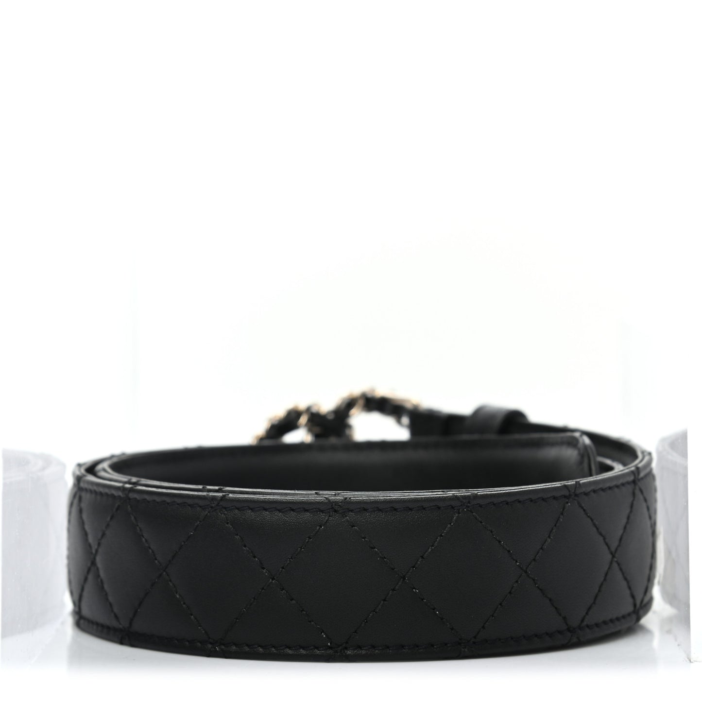 Lambskin Quilted CC Chain Belt 75 30 Black