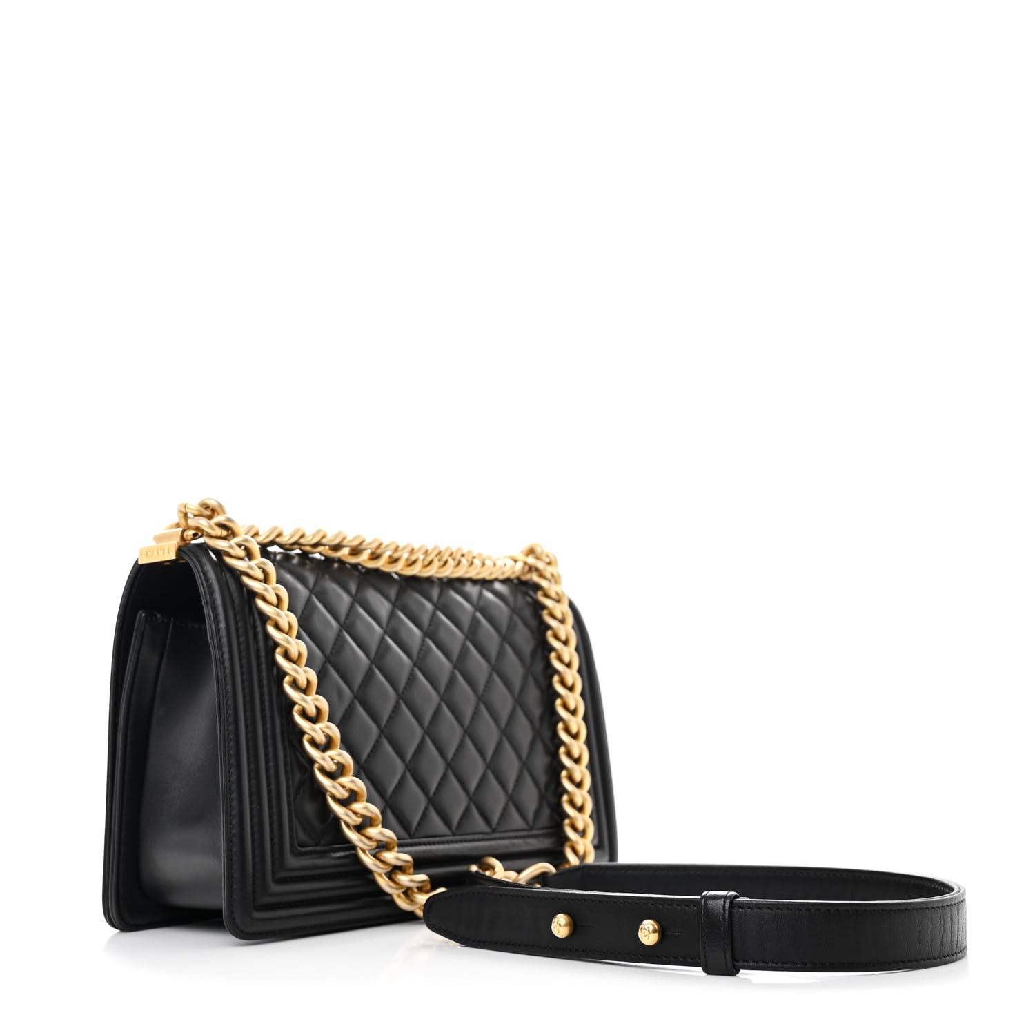 Chanel Lambskin Quilted Medium Boy Flap Black 3 of 13
