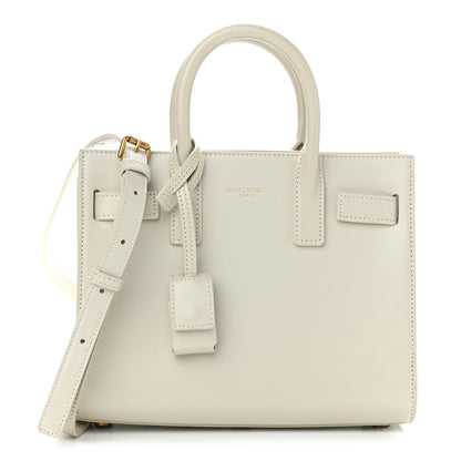 Saint Laurent Grained Calfskin Nano Sac de Jour Pearl White 1 of 10