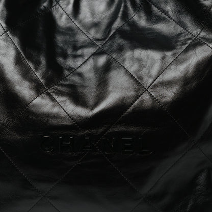Chanel Shiny Calfskin Quilted Large Chanel 22 So Black 9 of 11