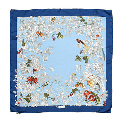 Gucci Silk Twill Wondergardenia Square Scarf Bluette 1 of 4
