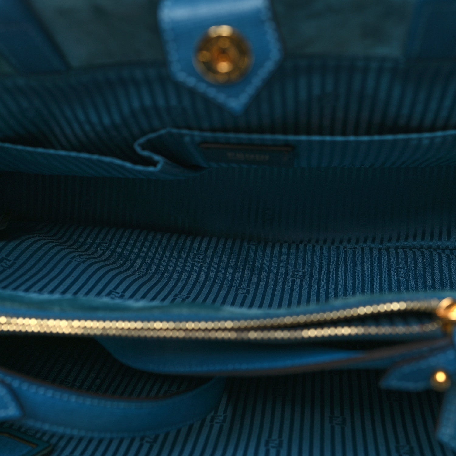 Fendi Vitello Elite Regular 2Jours Tote Blue Cobalto 5 of 12