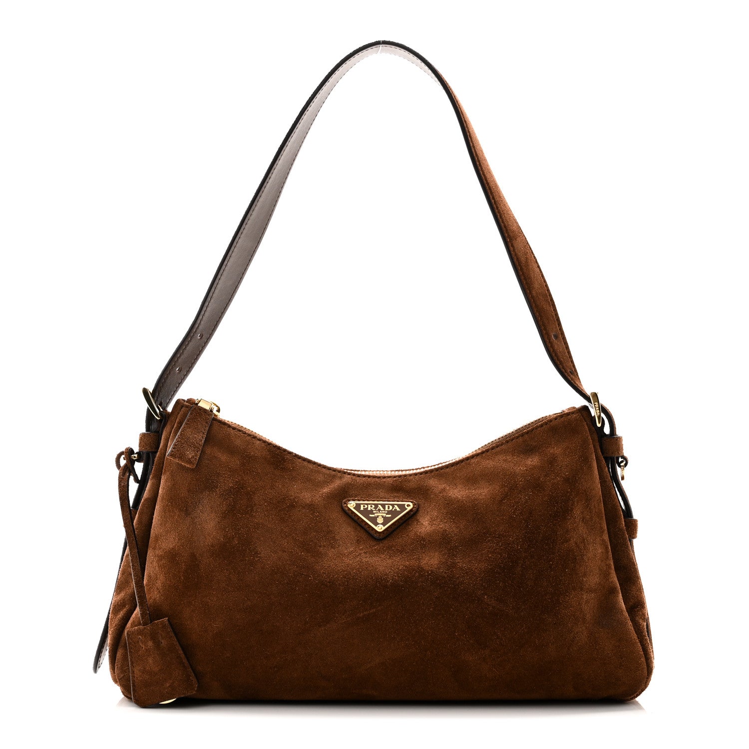 Prada Scamosciato Suede Medium Aimee Shoulder Bag Cacao 3 of 10