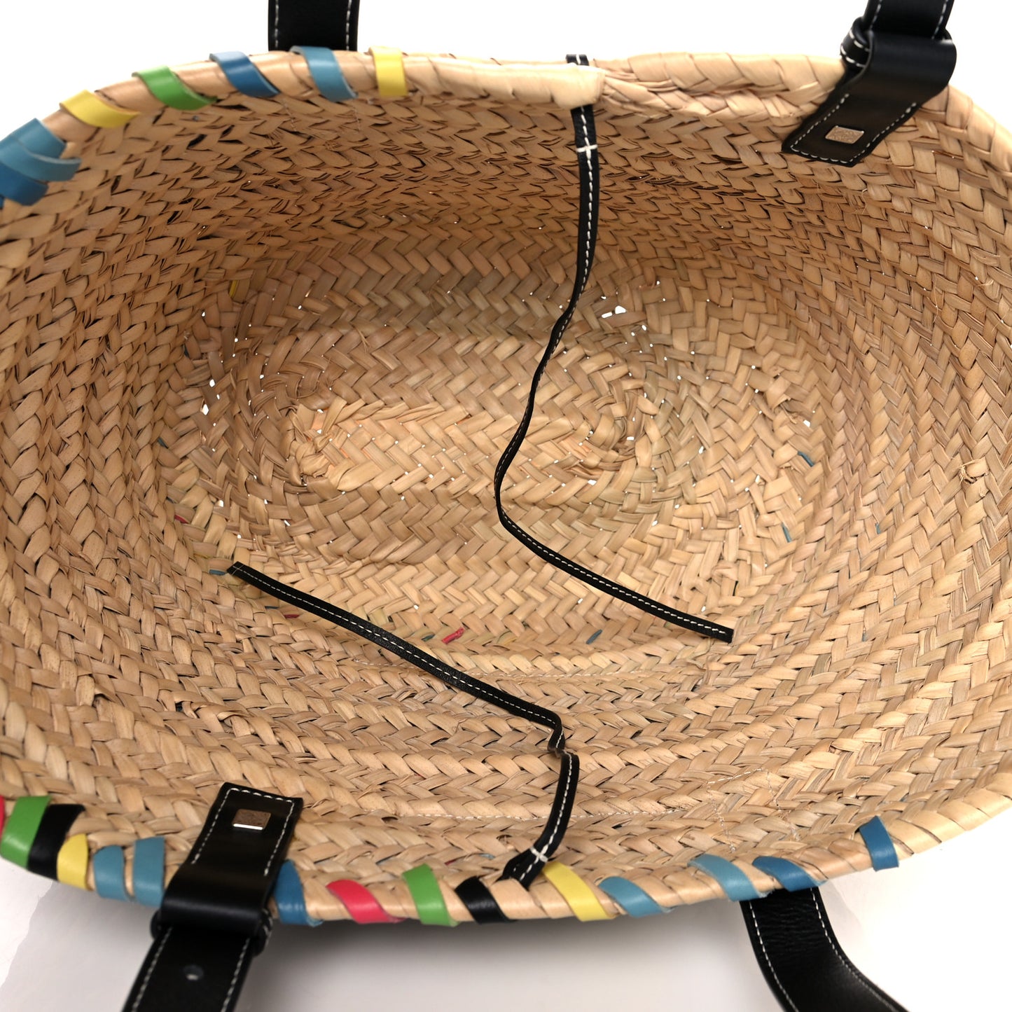 Raffia Basket Tote Bag Natural Multicolor
