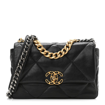 Chanel Lambskin Quilted Medium Chanel 19 Flap Black 1 of 11