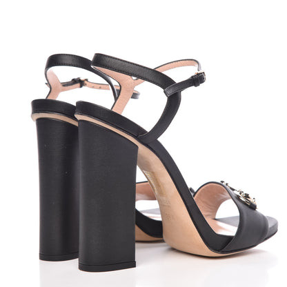 Gucci Calfskin Miro Soft Horsebit High Heel Sandals 38.5 Black 4 of 11