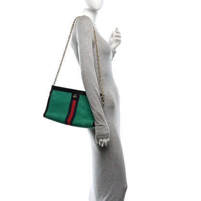 Gucci Suede Patent Web Medium Ophidia Chain Shoulder Bag New Shamarock Black 2 of 10