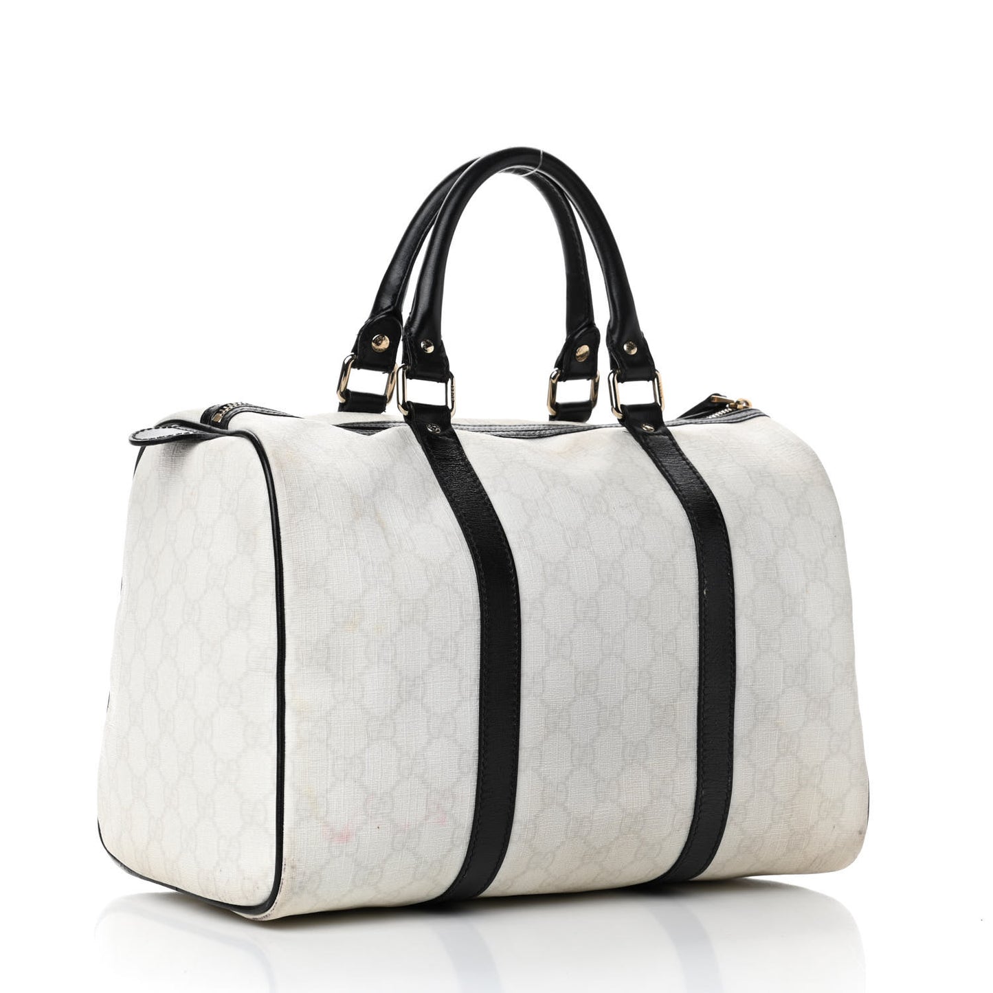 GG Plus Monogram Medium Joy Boston White Black