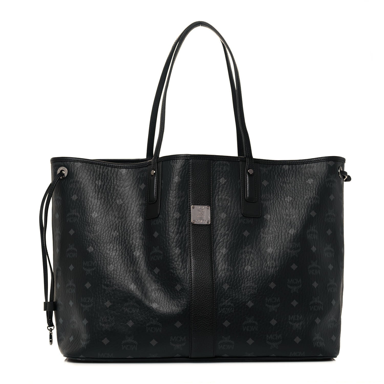 MCM Visetos Large Liz Reversible Shopper Tote Black 3 of 19