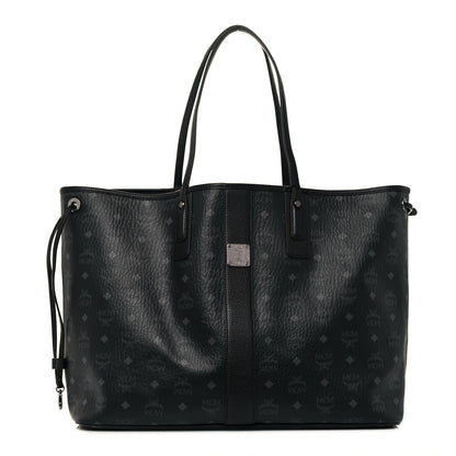 MCM Visetos Large Liz Reversible Shopper Tote Black 3 of 19