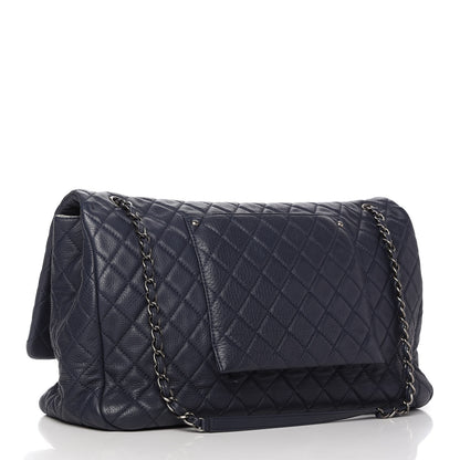Chanel Calfskin Quilted XXL Travel Flap Bag Navy 3 of 10