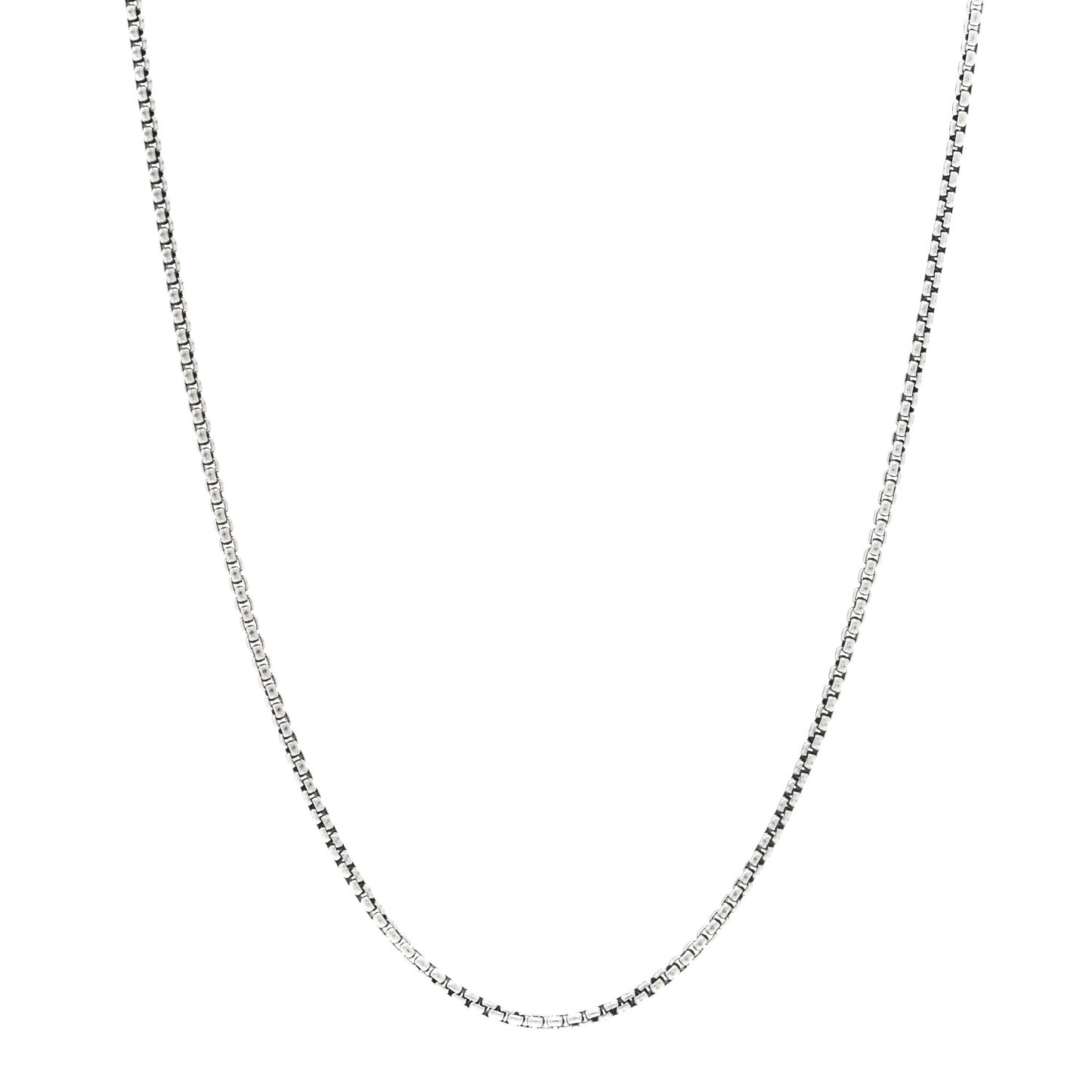 Sterling Silver 14K Yellow Gold 1.7mm Baby Box Chain Necklace 16"