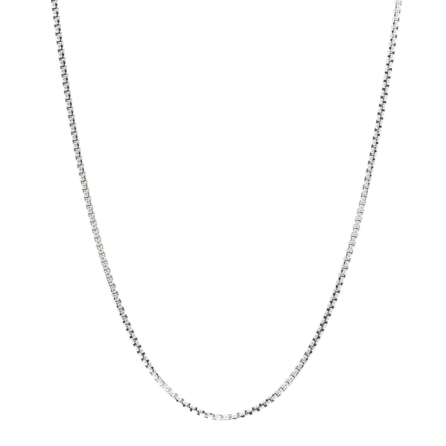 David Yurman Sterling Silver 14K Yellow Gold 1.7mm Baby Box Chain Necklace 16" 1 of 4