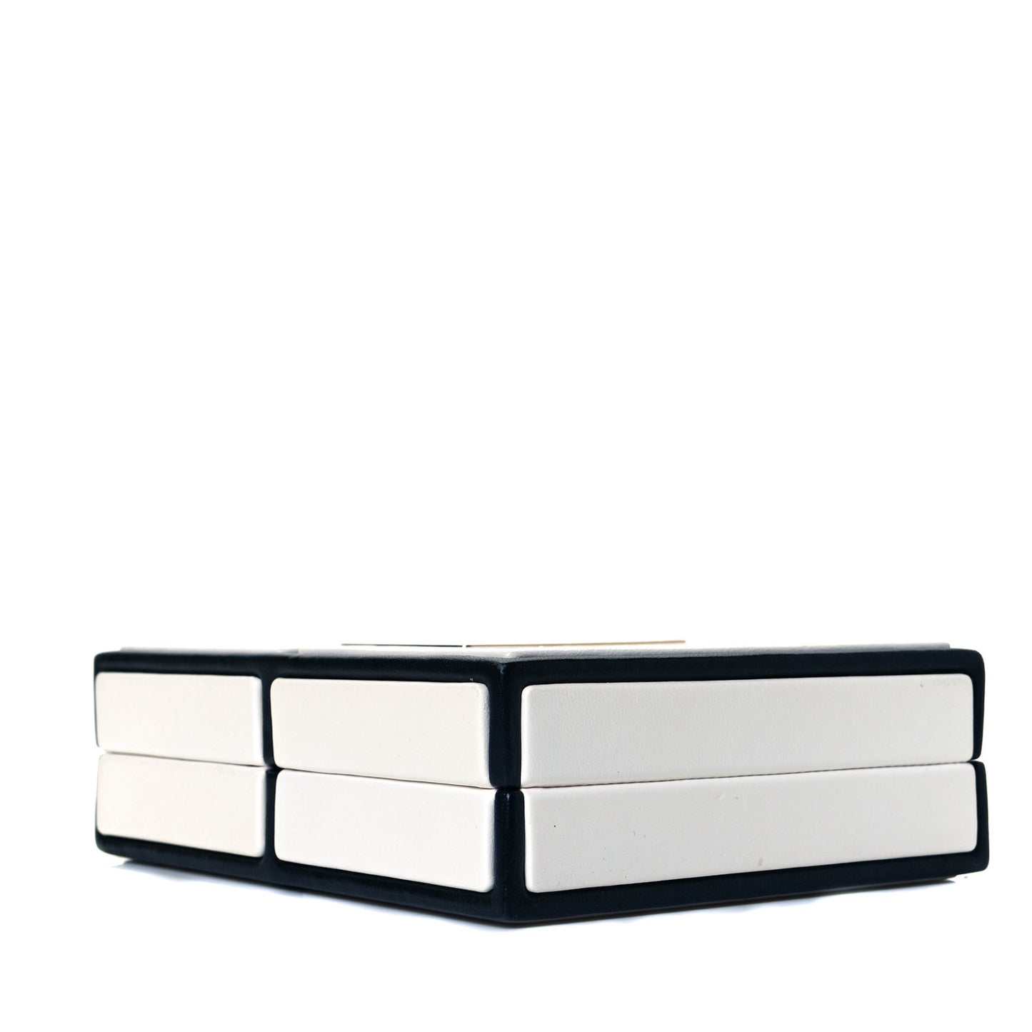Lambskin No. 5 Perfume Box Evening Clutch White Black