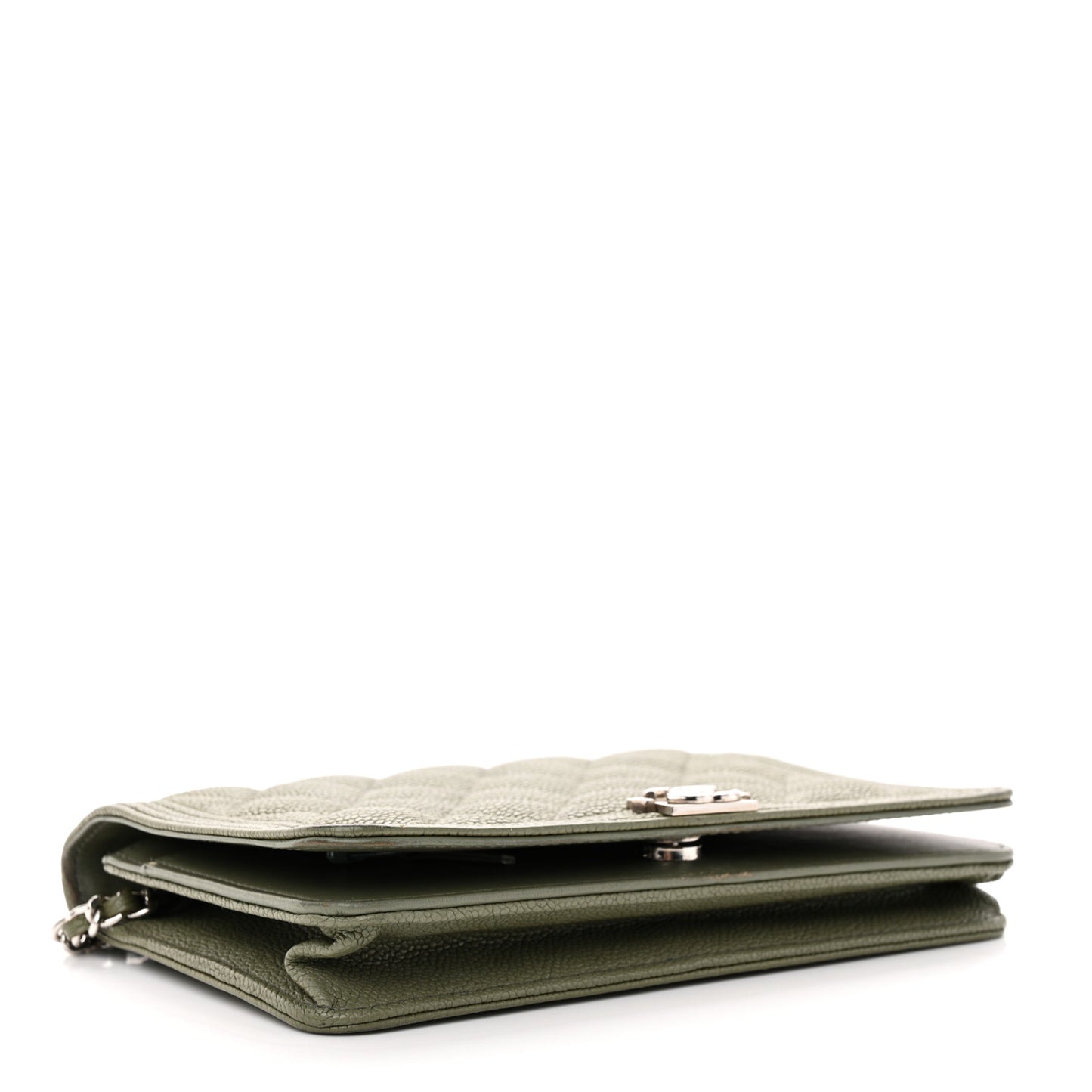 Caviar Quilted Boy Wallet On Chain WOC Khaki