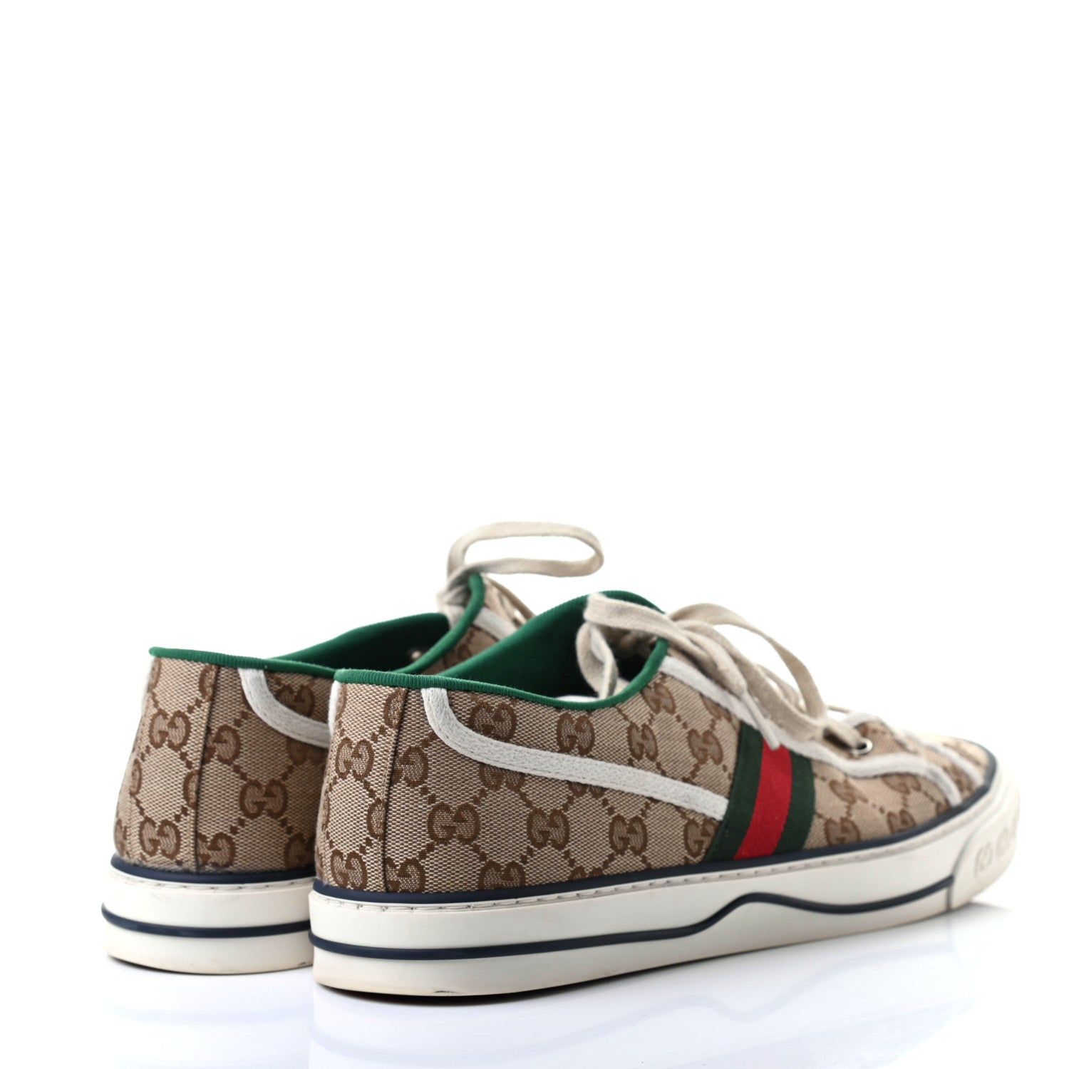 Gucci GG Monogram Web Mens 1977 Tennis Sneakers 11 Beige Ebony Mystic White 4 of 9
