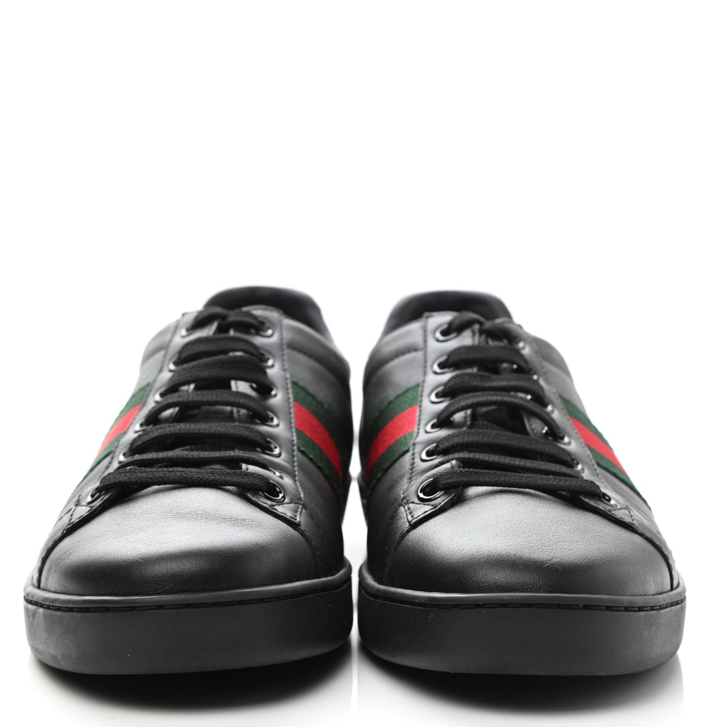 Calfskin Crocodile Web Ace Sneakers 39 Black