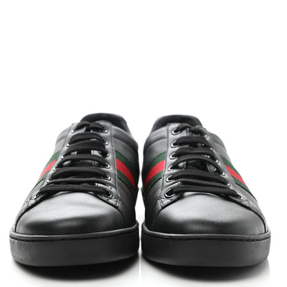 Gucci Calfskin Crocodile Web Ace Sneakers 39 Black 2 of 9