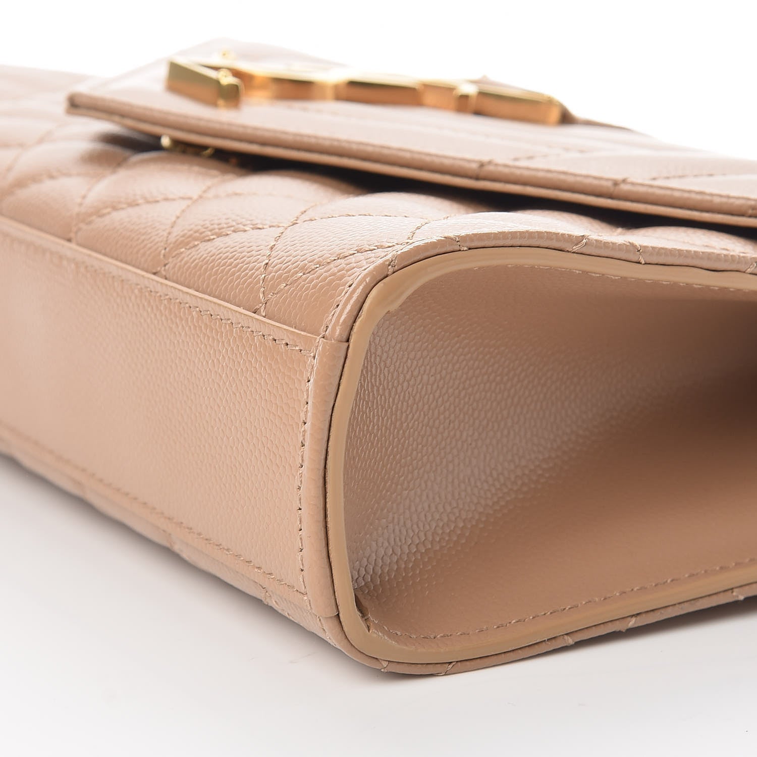Saint Laurent Grain De Poudre Textured Mixed Matelasse Triquilt Small Monogram Satchel Cork 6 of 8