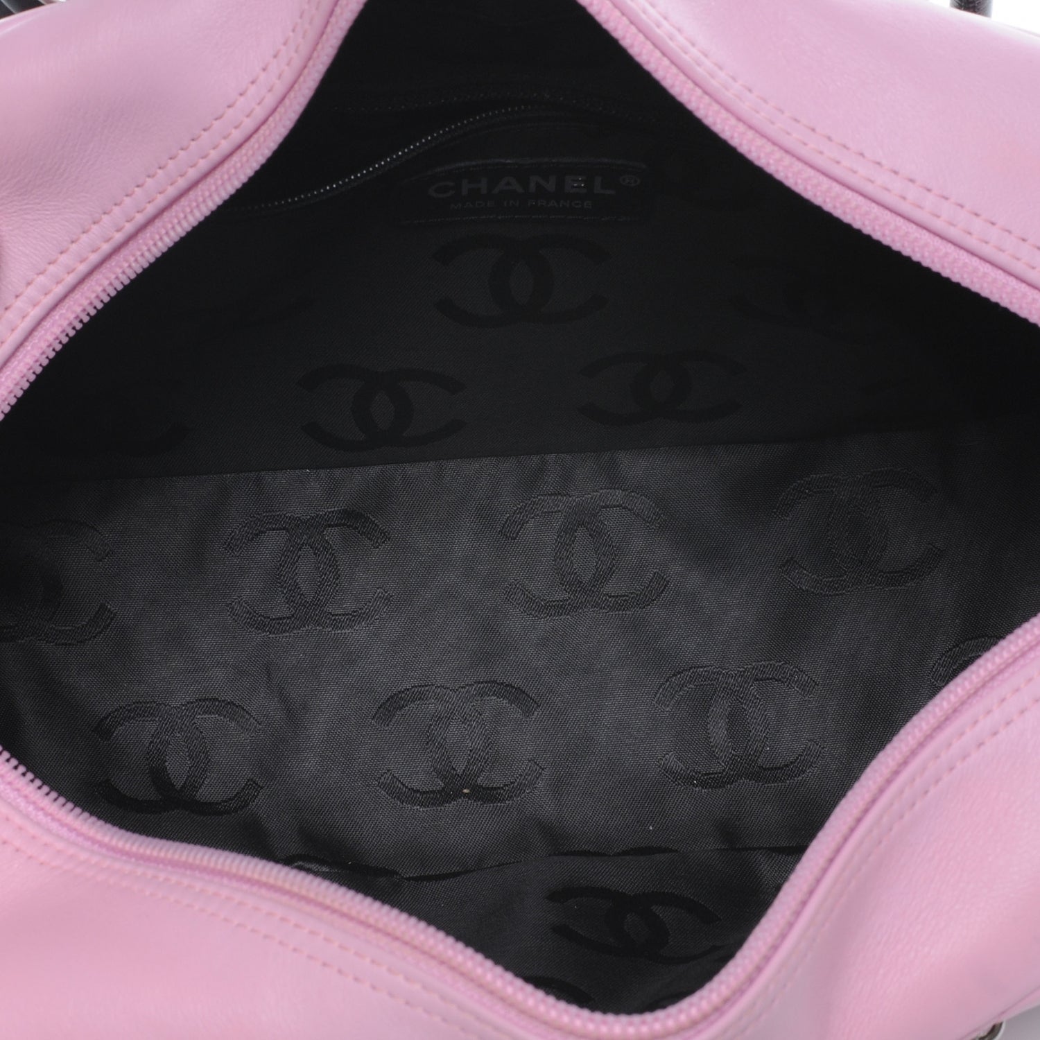 Chanel Calfskin Quilted Large Cambon Bowler Pink Black 5 of 7