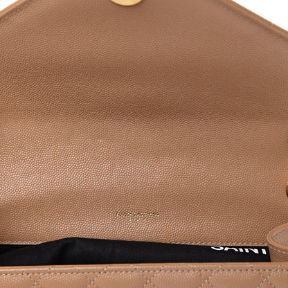 Saint Laurent Grain De Poudre Textured Mixed Matelasse Medium Triquilt Monogram Satchel Cork 10 of 10