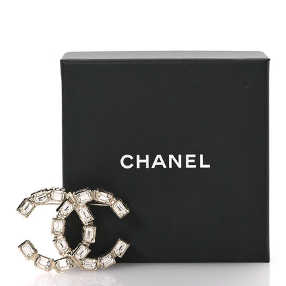 Chanel Baguette Crystal CC Brooch Gold 4 of 4