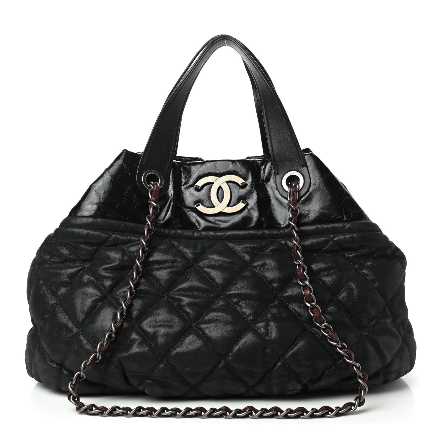 Chanel Iridescent Calfskin Quilted Large In The Mix Tote Black 1 of 8