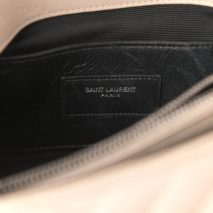 Saint Laurent Sheepskin Matelasse Chevron Monogram Medium College Bag Rose Antic 6 of 11