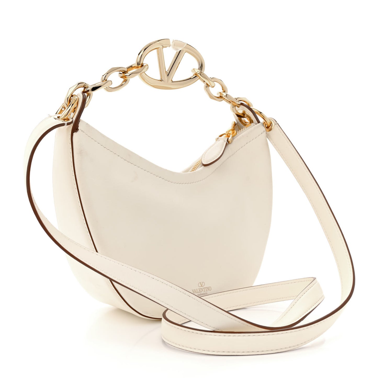 Nappa Mini Vlogo Moon Hobo Bag Ivory